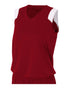 A4 Women's Moisture Management V-Neck Muscle (NW2340), Color 'Cardinal/White'
