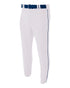 A4 Pro Style Elastic Bottom Baseball Pant (N6178), Color 'White/Navy'
