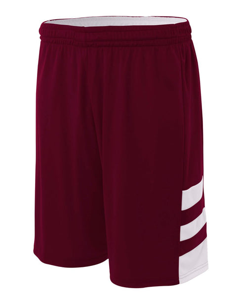 A4 8" Reversible Speedway Short (NB5334), Color 'Maroon/White'