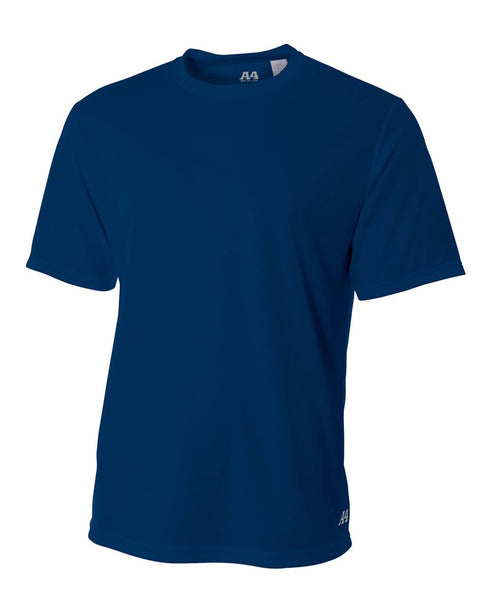 A4 Men's Short Sleeve Crew Birds Eye Mesh Tee (N3252), Color 'Navy'