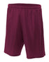 A4 7" Lined Tricot Mesh Shorts, Sizes 2XL-4XL (N5293), Color 'Maroon'