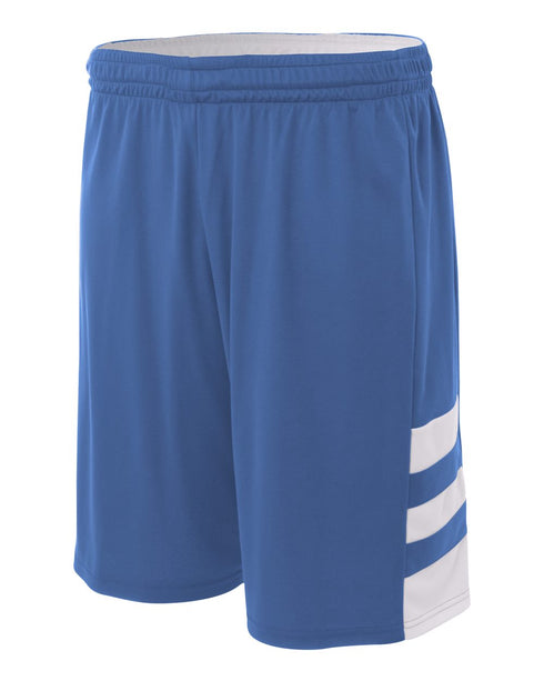 A4 10" Reversible Speedway Short (N5334), Color 'Royal/White'
