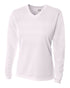 A4 Women's Long Sleeve V-Neck Birds Eye Mesh Tee