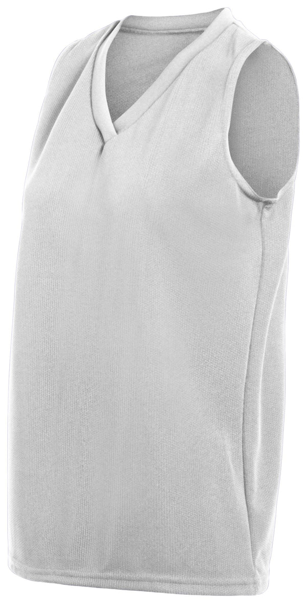 Augusta Sportswear Ladies Wicking Mesh Sleeveless Jersey (525-C), Color 'White'