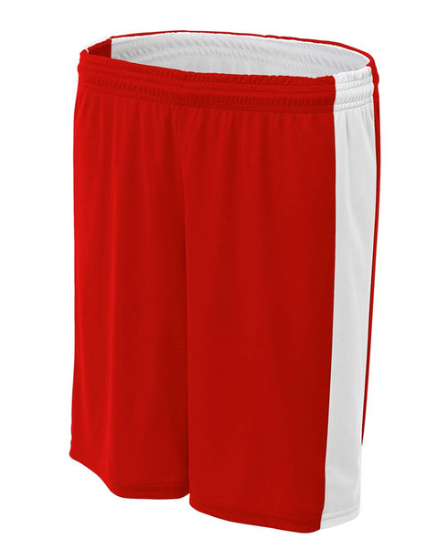A4 Women's Reversible Moisture Management 8" Short (NW5284), Color 'Scarlet/White'