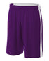 A4 Youth Reversible Moisture Management 8" Short (NB5284), Color 'Purple/White'