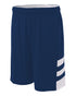 A4 10" Reversible Speedway Short (N5334), Color 'Navy/White'
