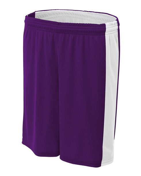 A4 Women's Reversible Moisture Management 8" Short (NW5284), Color 'Purple/White'