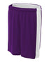 A4 Women's Reversible Moisture Management 8" Short (NW5284), Color 'Purple/White'