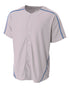 A4 Men's Warp Knit Baseball Jersey (N4214), Color 'Grey/Royal'