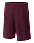 A4 7" Lined Micromesh Short (N5184), Color 'Maroon'