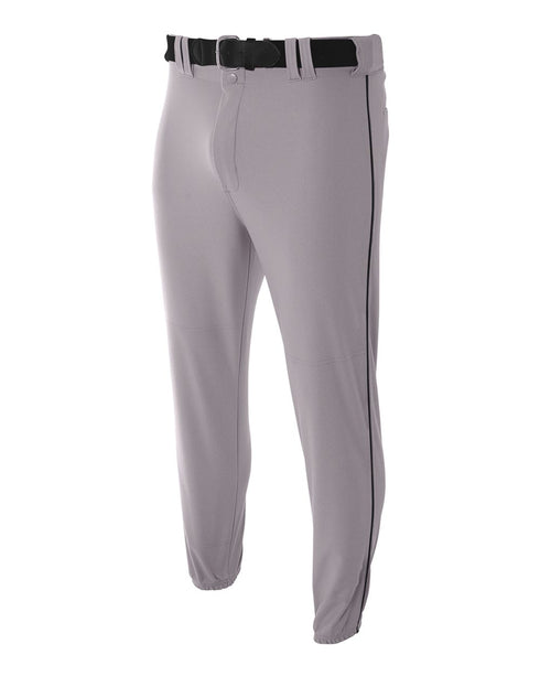 A4 Youth Pro Style Elastic Bottom Baseball Pant (NB6178), Color 'Gray/Black'