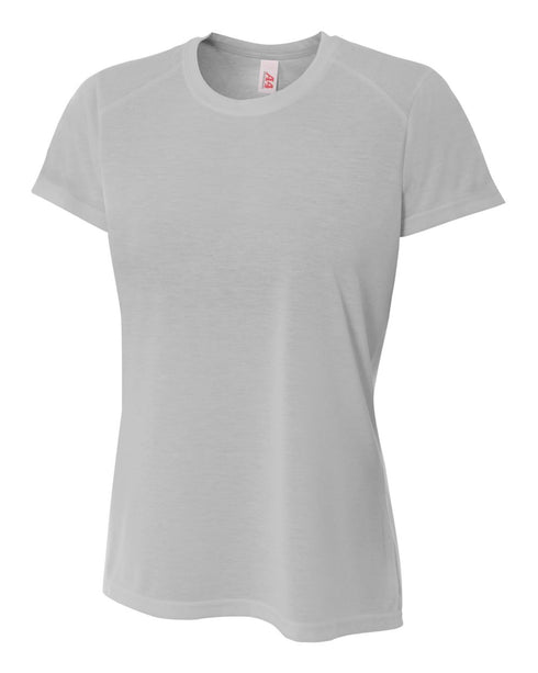 A4 Women's Spun Poly Tee (NW3264), Color 'Silver'