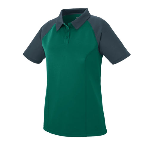 Augusta Sportswear Ladies Scout Sport Shirt (5405-C), Color 'Dark Green/Slate'