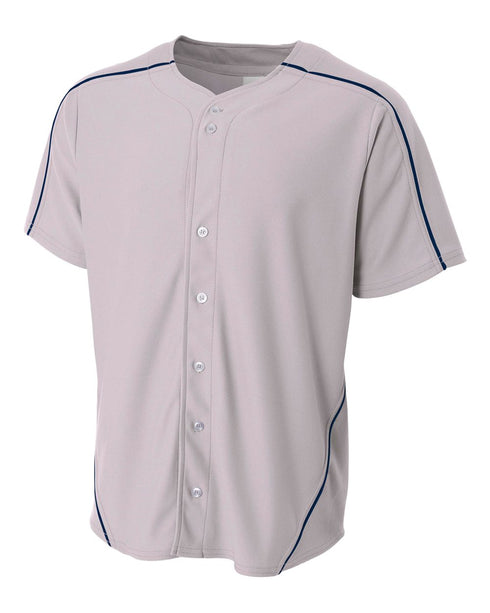 A4 Youth Warp Knit Baseball Jersey (NB4214), Color 'Gray/Navy'