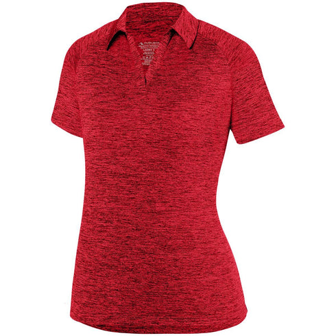 Augusta Sportswear Ladies Intensify Black Heather Polo (5409-C), Color 'Red'