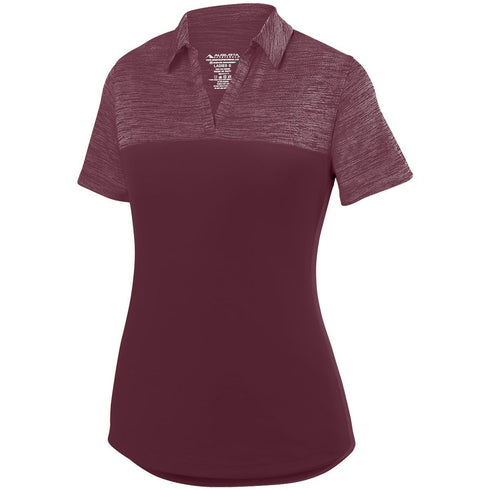 Augusta Sportswear Ladies Shadow Tonal Heather Polo (5413), Color 'Maroon'