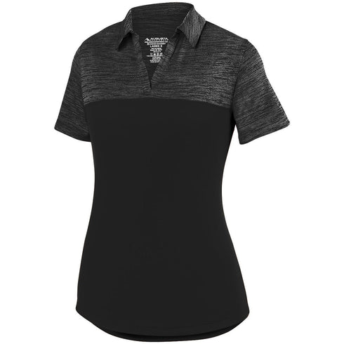 Augusta Sportswear Ladies Shadow Tonal Heather Polo (5413), Color 'Black'