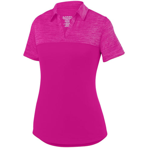 Augusta Sportswear Ladies Shadow Tonal Heather Polo (5413), Color 'Power Pink'