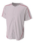 A4 Men's Warp Knit Baseball Jersey (N4214), Color 'Gray/Cardinal'