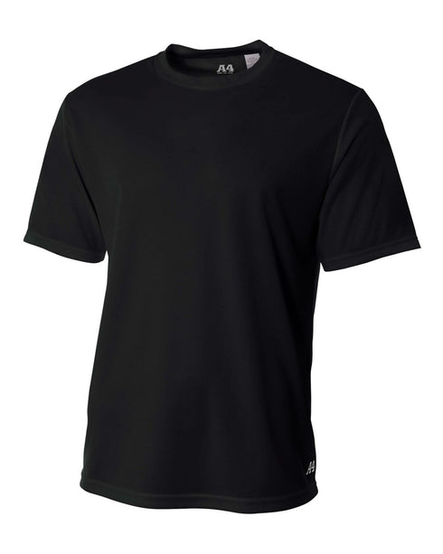 A4 Men's Short Sleeve Crew Birds Eye Mesh Tee (N3252), Color 'Black'