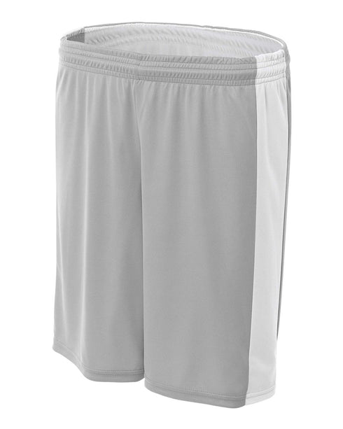 A4 Women's Reversible Moisture Management 8" Short (NW5284), Color 'Silver/White'