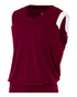 A4 Moisture Management V-neck Muscle (N2340), Color 'Maroon/White'