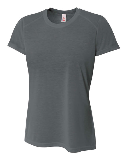 A4 Women's Spun Poly Tee (NW3264), Color 'Graphite'