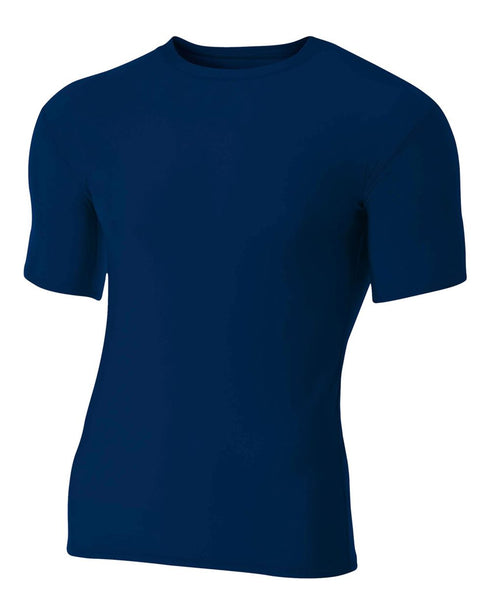 A4 Short Sleeve Compression Crew (N3130), Color 'Navy'