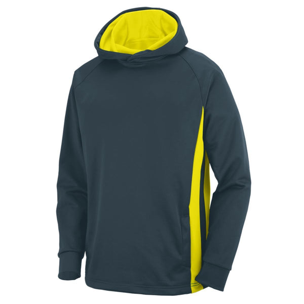 Augusta Sportswear Youth Striped Up Hoodie (5519-C), Color 'Slate/Power Yellow'