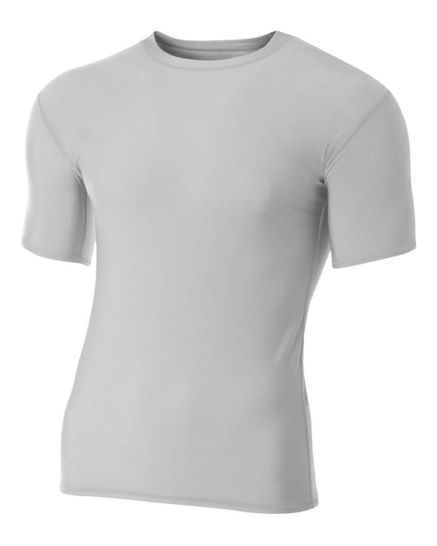 A4 Short Sleeve Compression Crew (N3130), Color 'Silver'