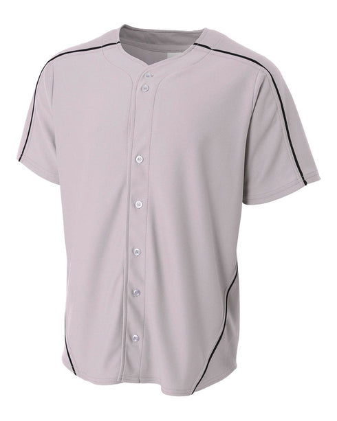 A4 Men's Warp Knit Baseball Jersey (N4214), Color 'Gray/Black'