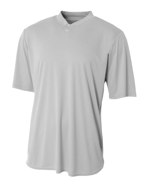 A4 Youth Tek 2-Button Henley (NB3143), Color 'Silver'