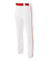 A4 Pro Style Open Bottom Baggy Cut Baseball Pant (N6162), Color 'White/Scarlet'