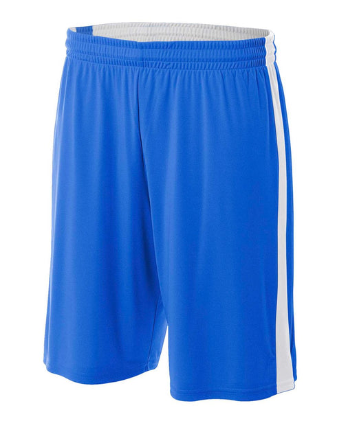 A4 Youth Reversible Moisture Management 8" Short (NB5284), Color 'Royal/White'