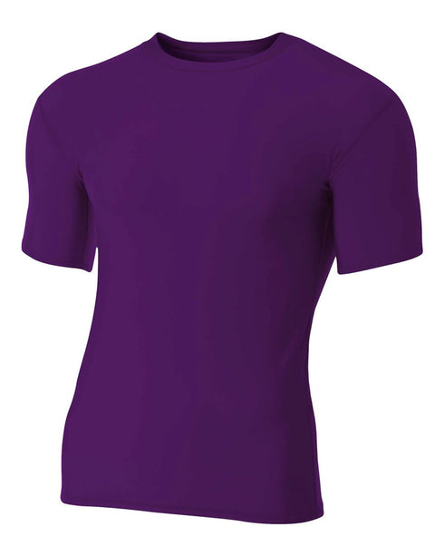 A4 Short Sleeve Compression Crew (N3130), Color 'Purple'