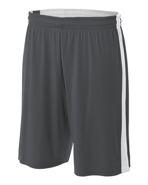 A4 Reversible Moisture Management 10" Short (N5284), Color 'Graphite/White'