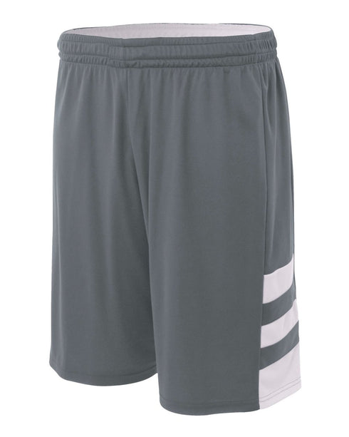 A4 8" Reversible Speedway Short (NB5334), Color 'Graphite/White'