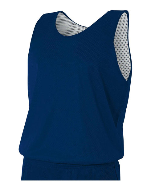 A4 Youth Reversible Mesh Tank (N2206), Color 'Navy/White'