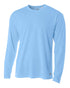 A4 Men's Long Sleeve Crew Birds Eye Mesh Tee (N3253), Color 'Light Blue'