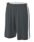 A4 Youth Reversible Moisture Management 8" Short (NB5284), Color 'Graphite/White'