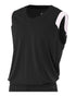 A4 Youth Moisture Management V-neck Muscle (NB2340), Color 'Black/White'