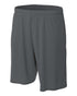A4 9" Moisture Management Short with Side Pockets (N5338), Color 'Graphite'