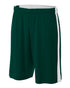 A4 Youth Reversible Moisture Management 8" Short (NB5284), Color 'Forest/White'