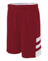 A4 10" Reversible Speedway Short (N5334), Color 'Cardinal/White'