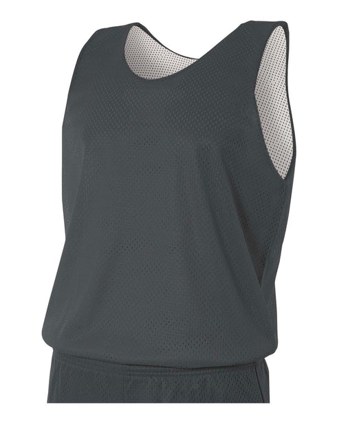 A4 Youth Reversible Mesh Tank (N2206), Color 'Graphite/White'