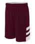 A4 10" Reversible Speedway Short (N5334), Color 'Maroon/White'