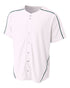 A4 Men's Warp Knit Baseball Jersey (N4214), Color 'White/Forest'