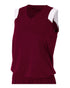 A4 Women's Moisture Management V-Neck Muscle (NW2340), Color 'Maroon/White'