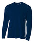 A4 Men's Long Sleeve Crew Birds Eye Mesh Tee (N3253), Color 'Navy'